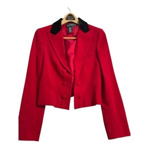 Ralph Lauren Vibrant Red Jacket with Black Accents